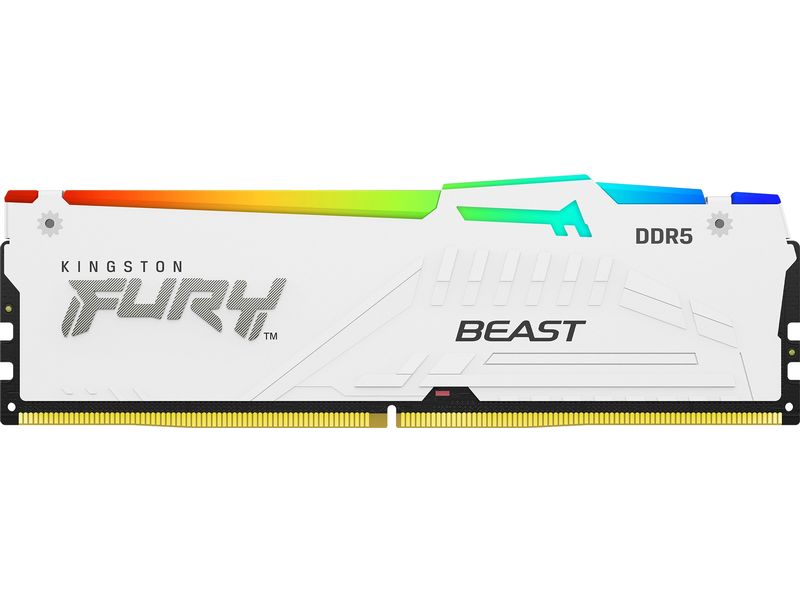 Kingston DDR5-RAM FURY Beast Weiss RGB 6000 MHz 2x 16 GB High-Performance Arbeitsspeicher mit RGB-Beleuchtung