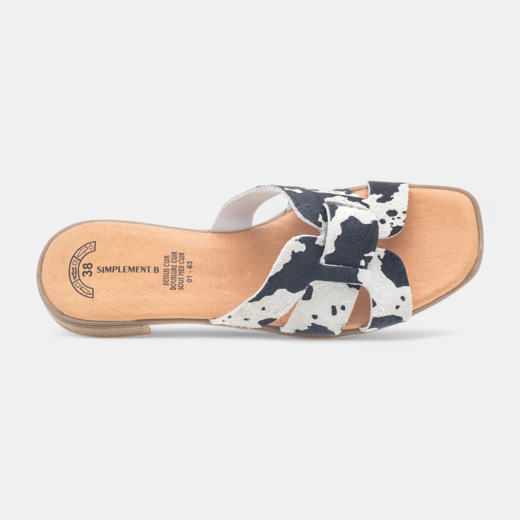 Mules Femme en cuir noir