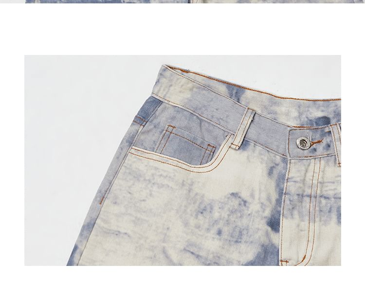 CHIC ERRO - Print gewassen denim shorts