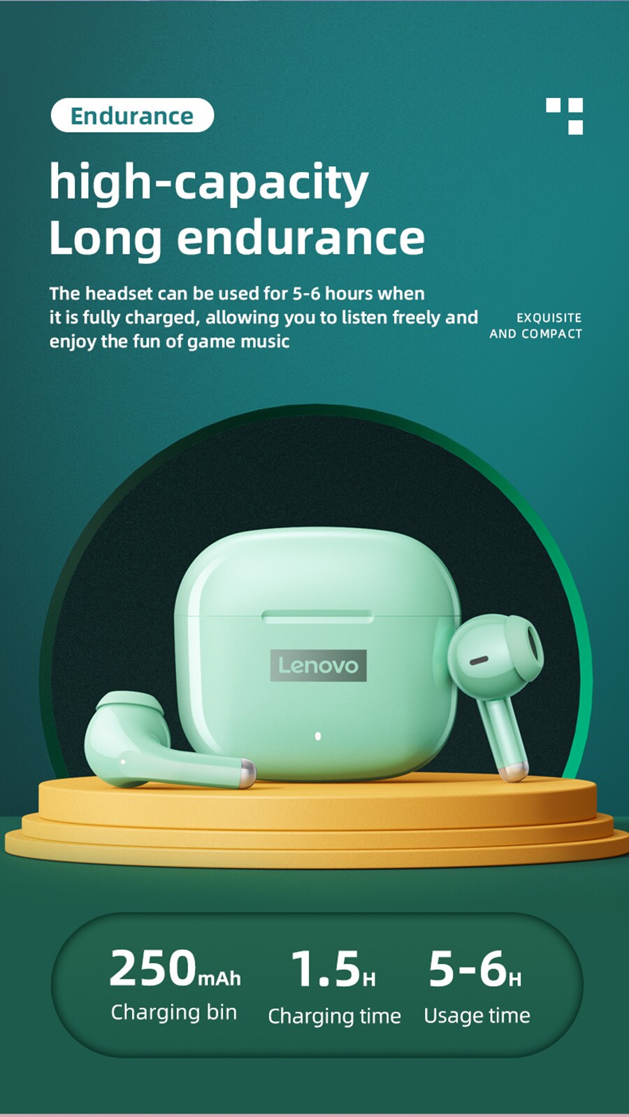 Lenovo LP40 Pro Bluetooth-Kopfhörer Weiß