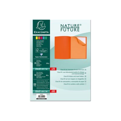 Exacompta Nature Future - 25 Chemises + 50 sous-Chemises - 210 + 80 gr - couleurs assorties