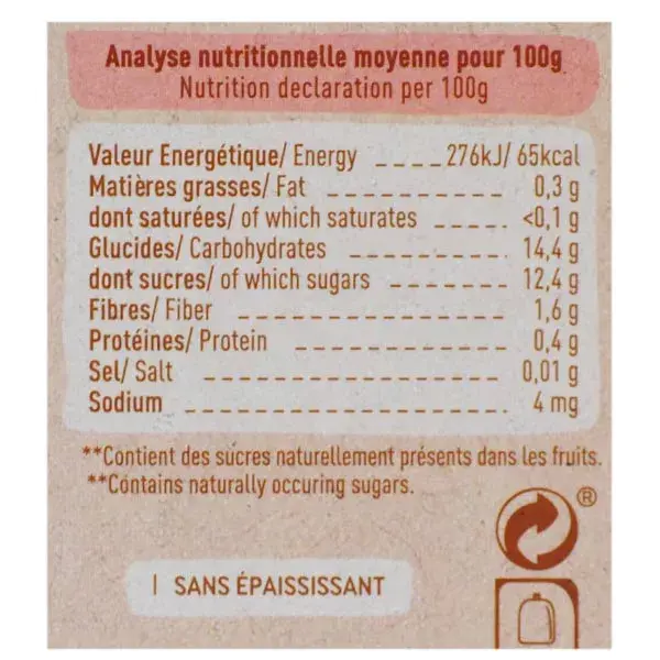 Babybio Frutas Maçã Figo Sachê +6m Orgânico 4 x 90g