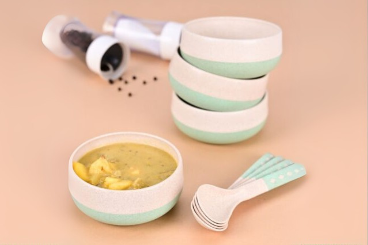 Croppie set van 4 250 ml soepkom met lepel  - Celeste