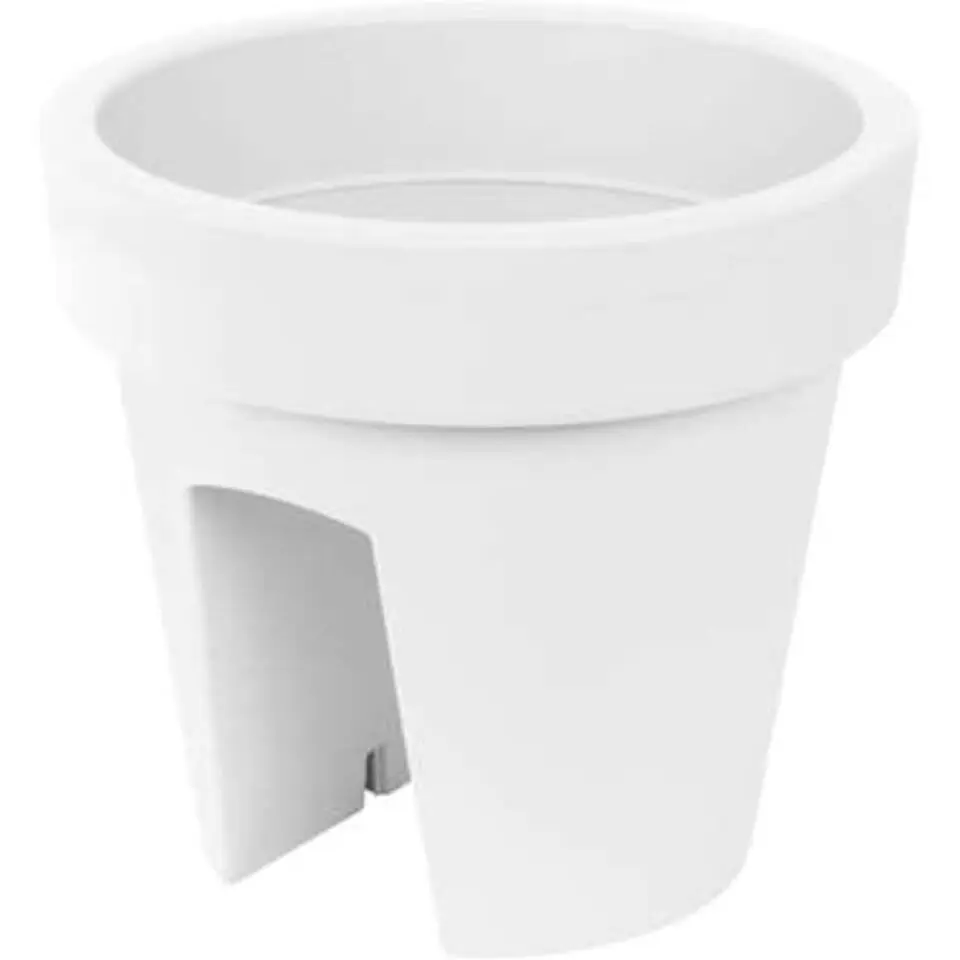 Prosperplats Bloempot - balkon - wit - rond - kunststof - 25 cm