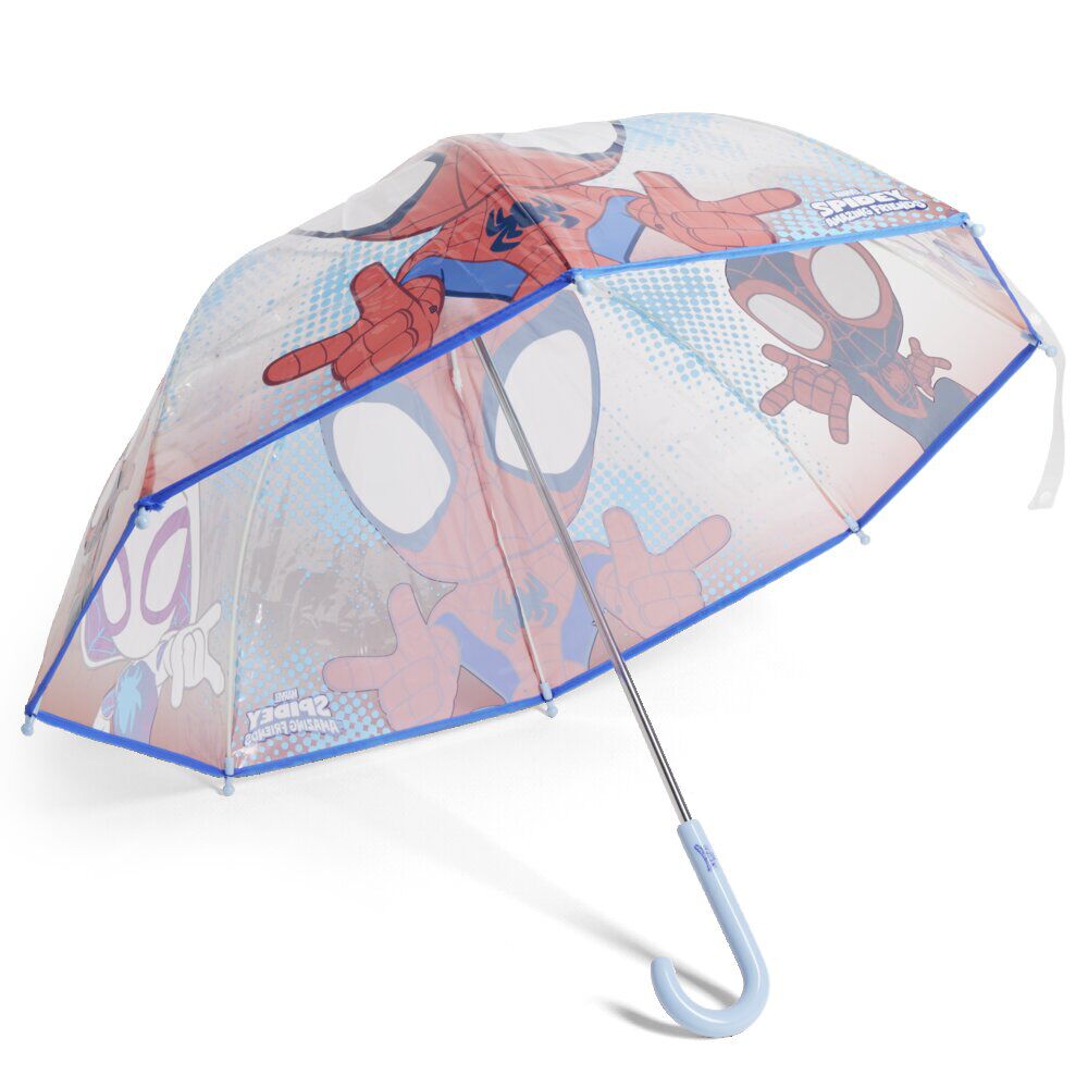 Parapluie bulle Spiderman rouge polyester et métal