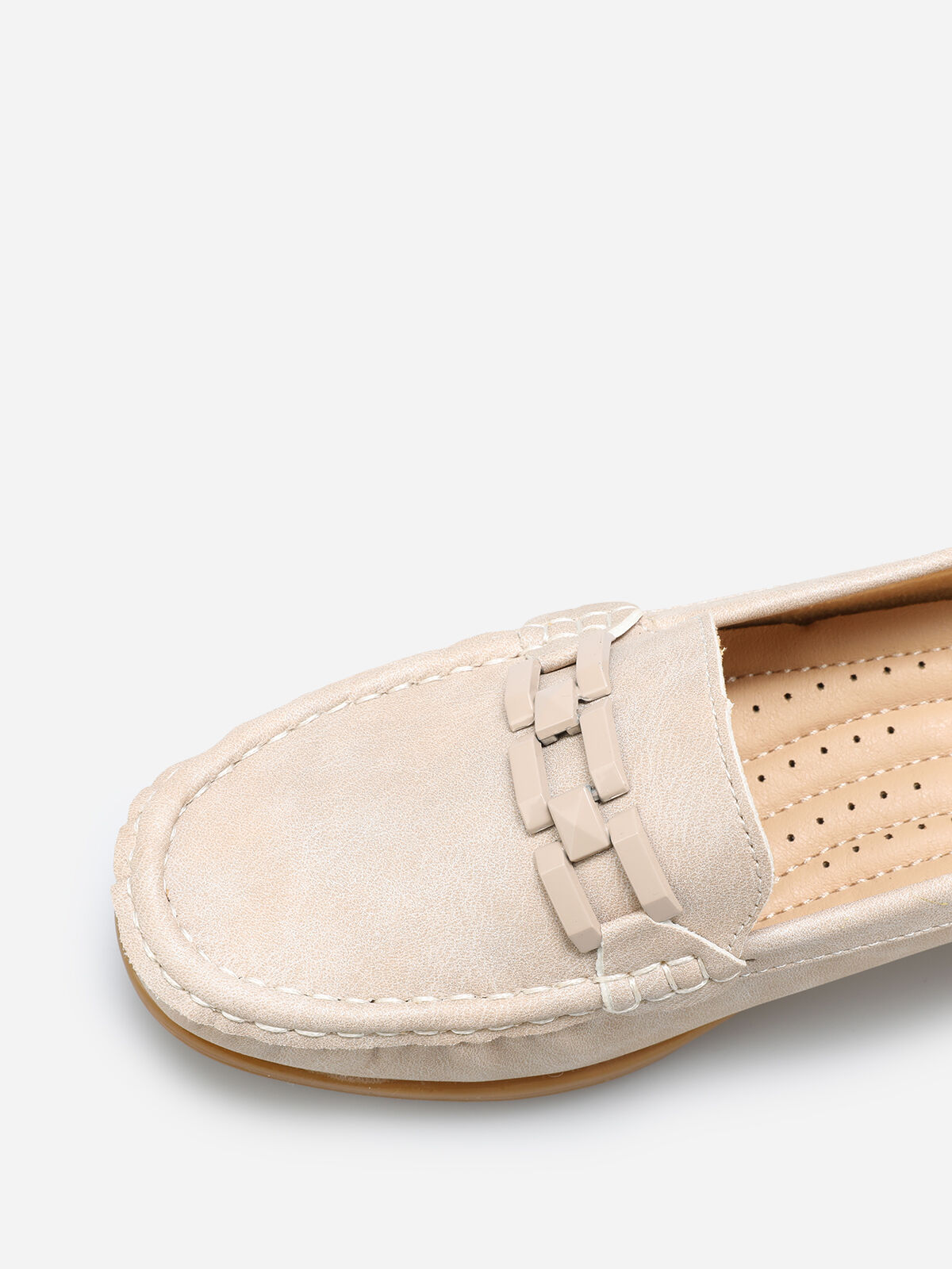 Mocassins compensés avec bride- Beige