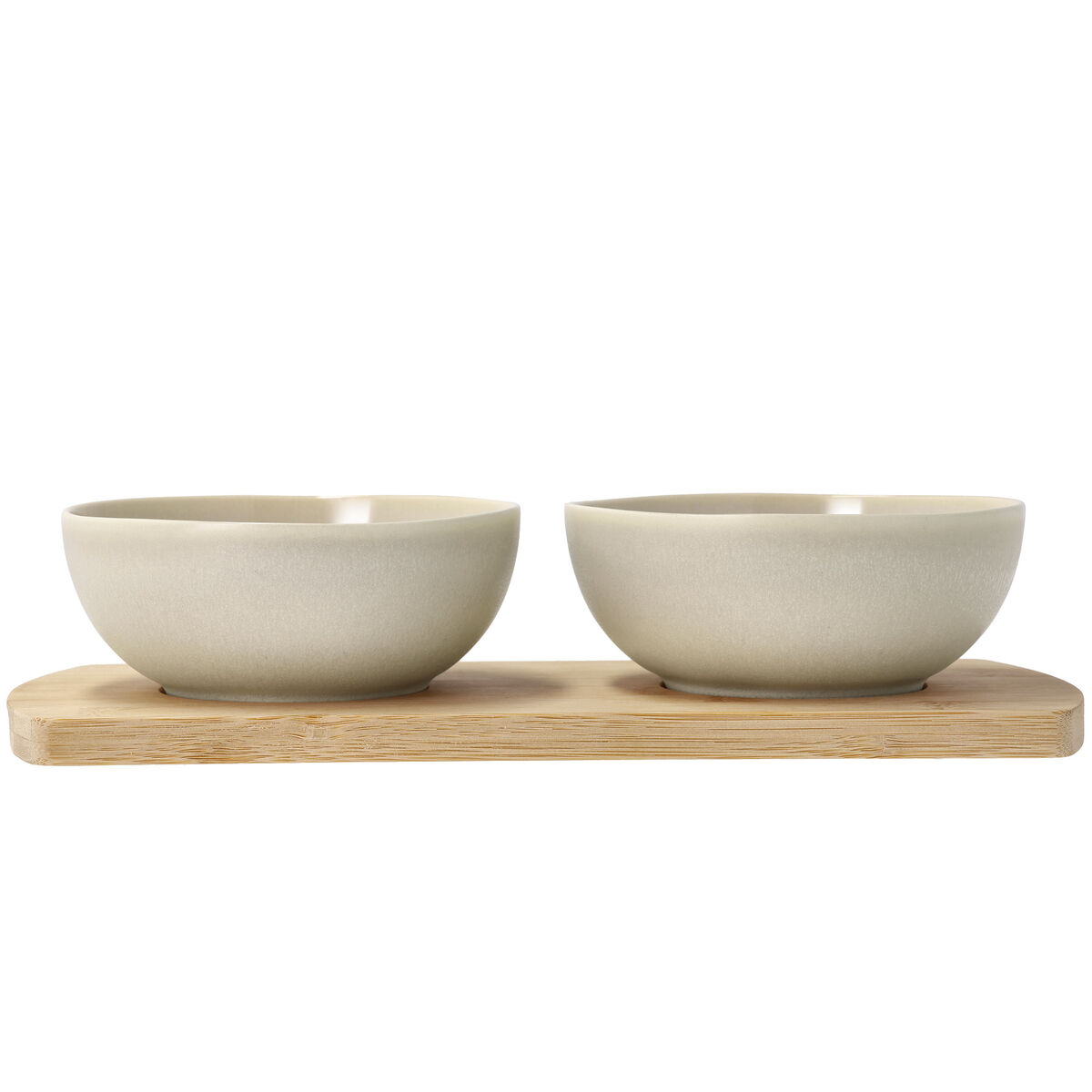 Villa Collection Shoku bambusbrett med 2 skåler 28,5x13 cm, soft beige