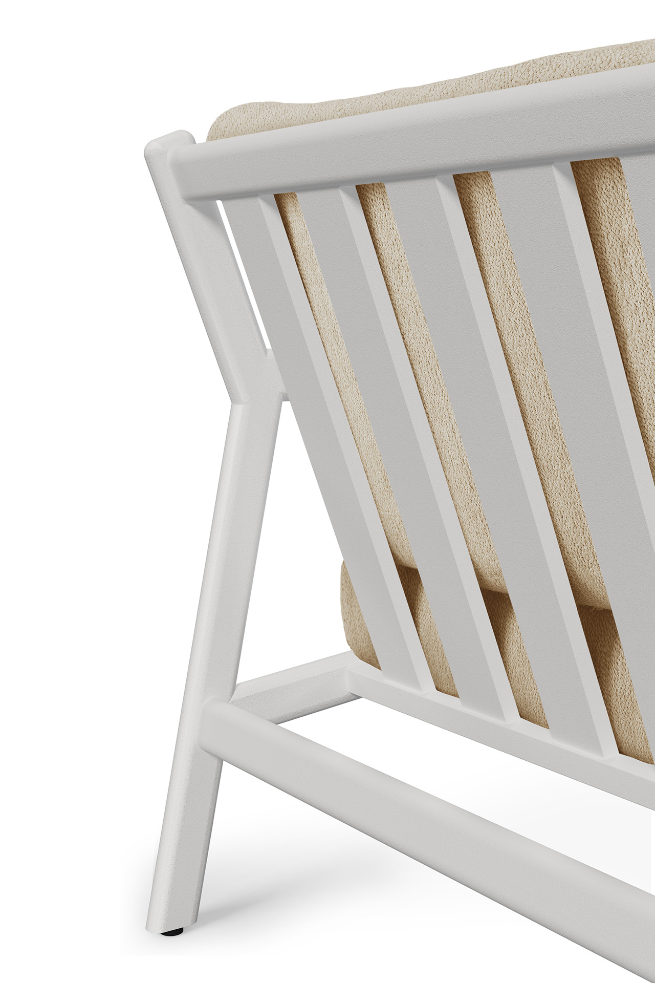 Jack loungestoel - wit aluminium - compleet - naturel kussens