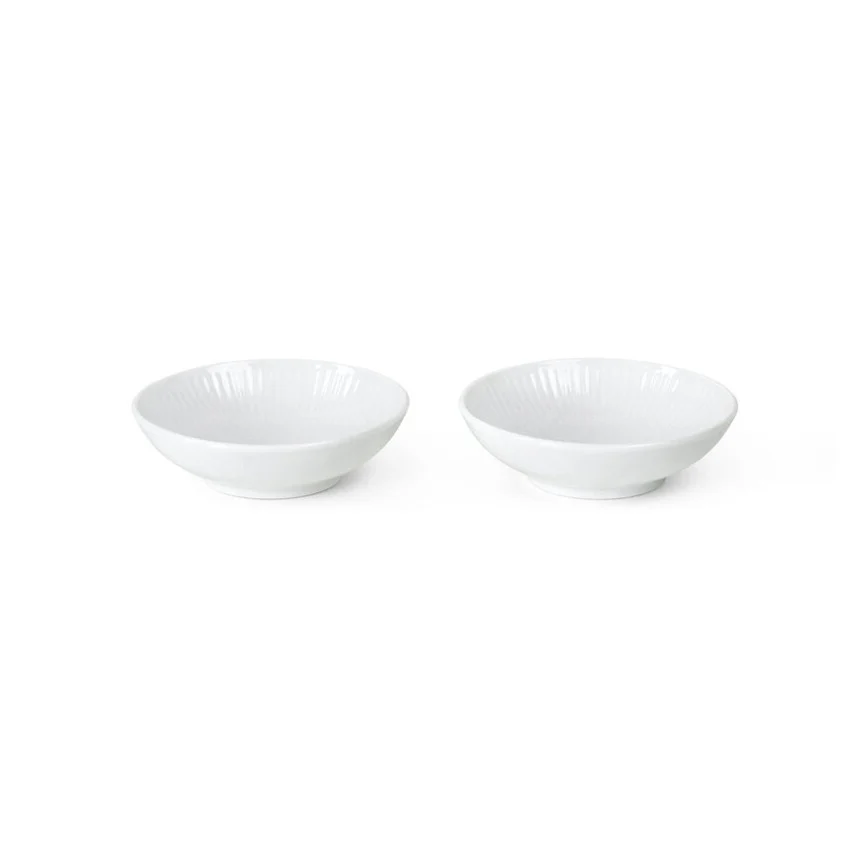 Royal Copenhagen  Hvid Riflet skål 2-pak - 9 cl.