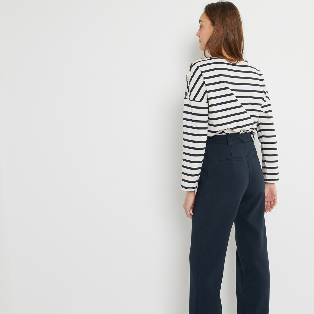 COLEÇÕES LA REDOUTE<br>Camisa azul marinho com volume solto, Signature AIMIE