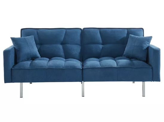 Canapé 3 places convertible clic-clac en tissu MINEY - Bleu