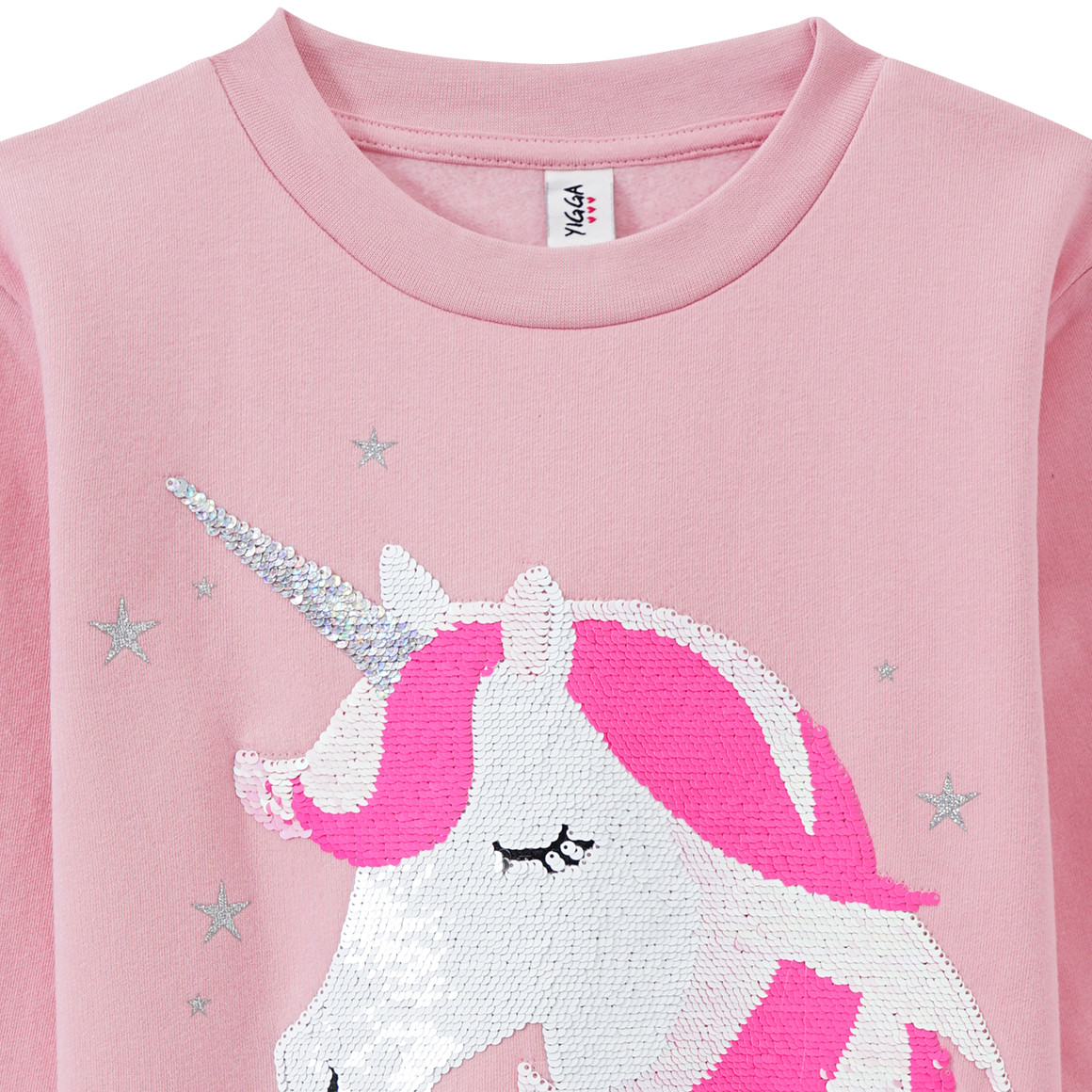 Yigga Mädchen Sweatshirt mit Wendepailletten rosa