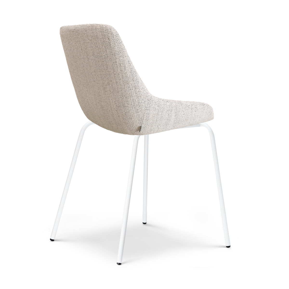Eetkamerstoel Nora-Isa beige gemêleerd - wit onderstel