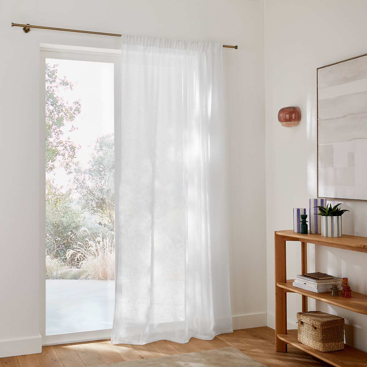 LA REDOUTE INTERIEURS<br>Cortina de vidro com borda franzida, Nyong