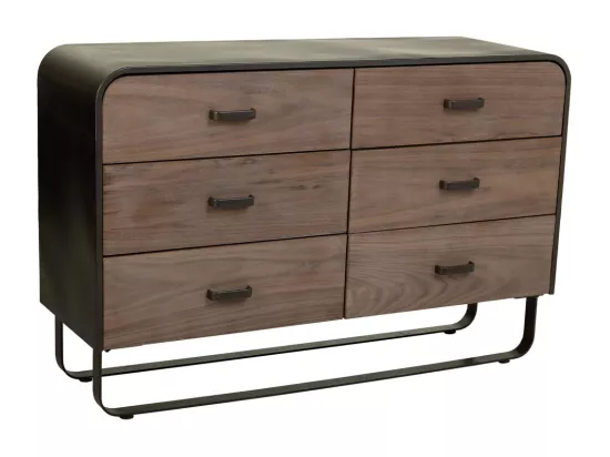 Commode en bois et métal noir 120x40x78,5