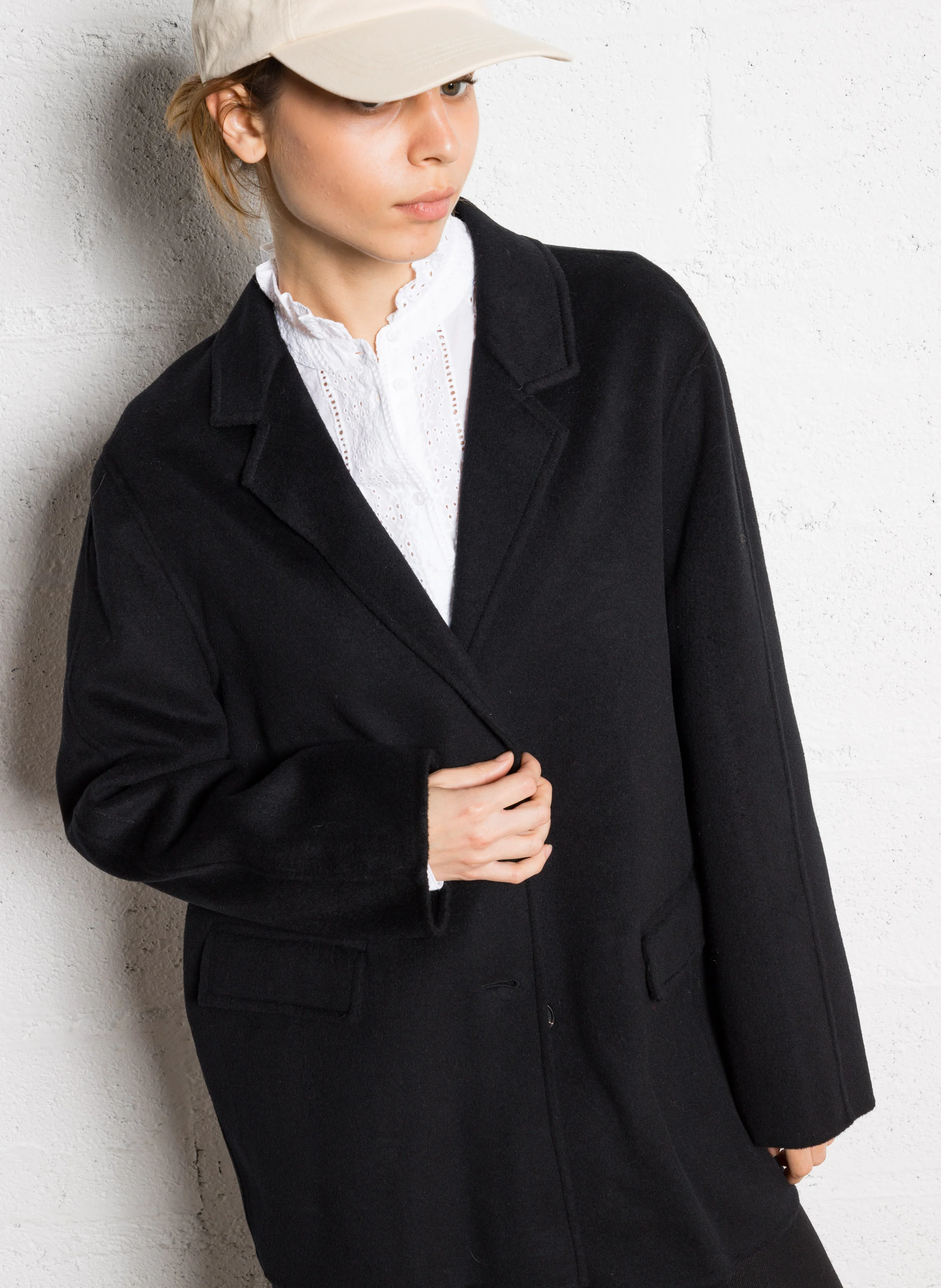 VEZKAL - Veste col tailleur en laine mélangée | Noir