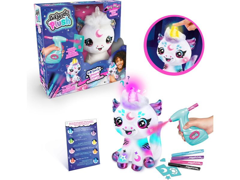 Canal Toys Plüsch Cosmic Unicorn Plüschtier mit elektrischer Airbrush-Spritzpistole