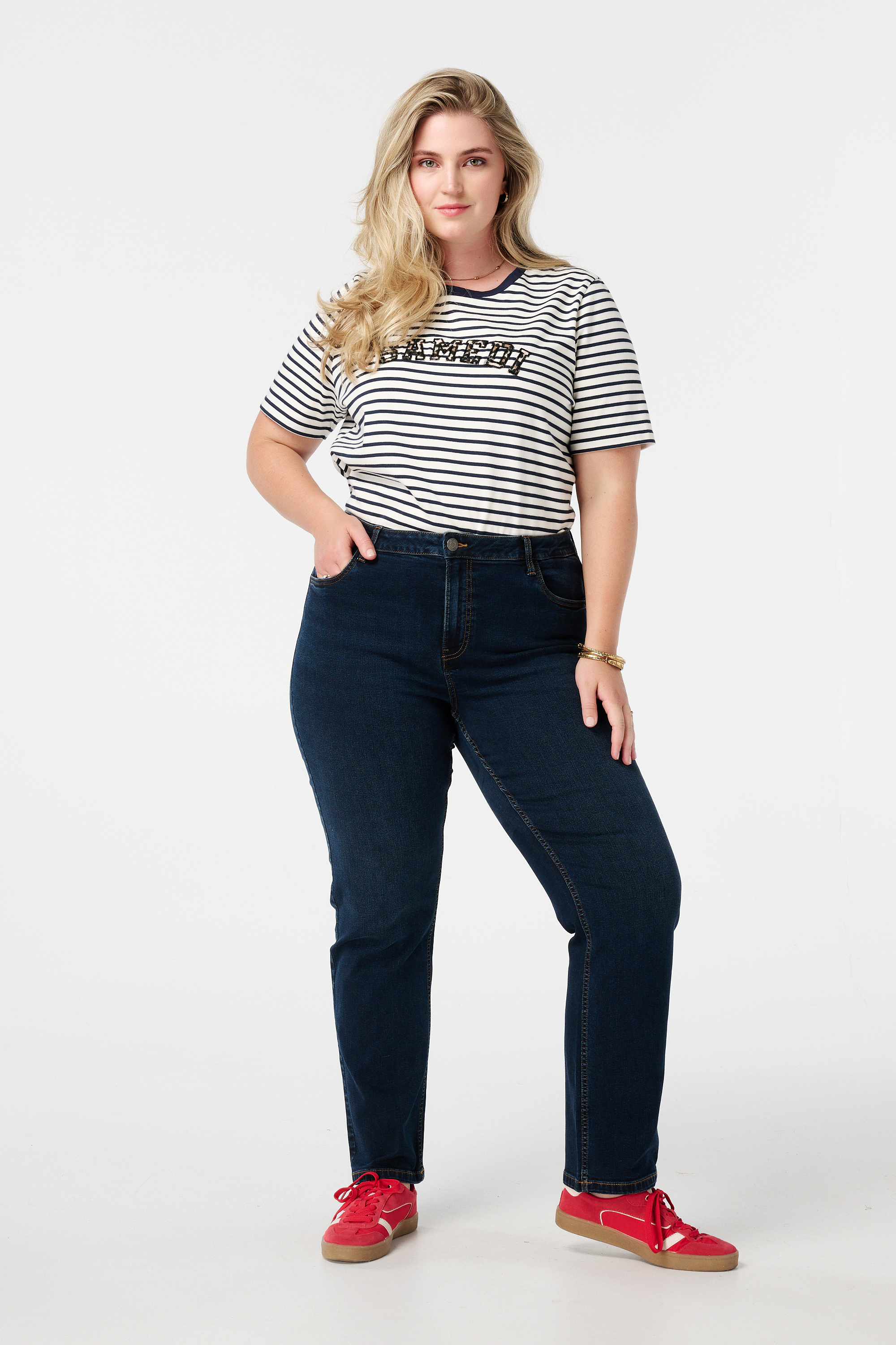 Slim leg jeans IRIS met stretch Rinse Washed Denim