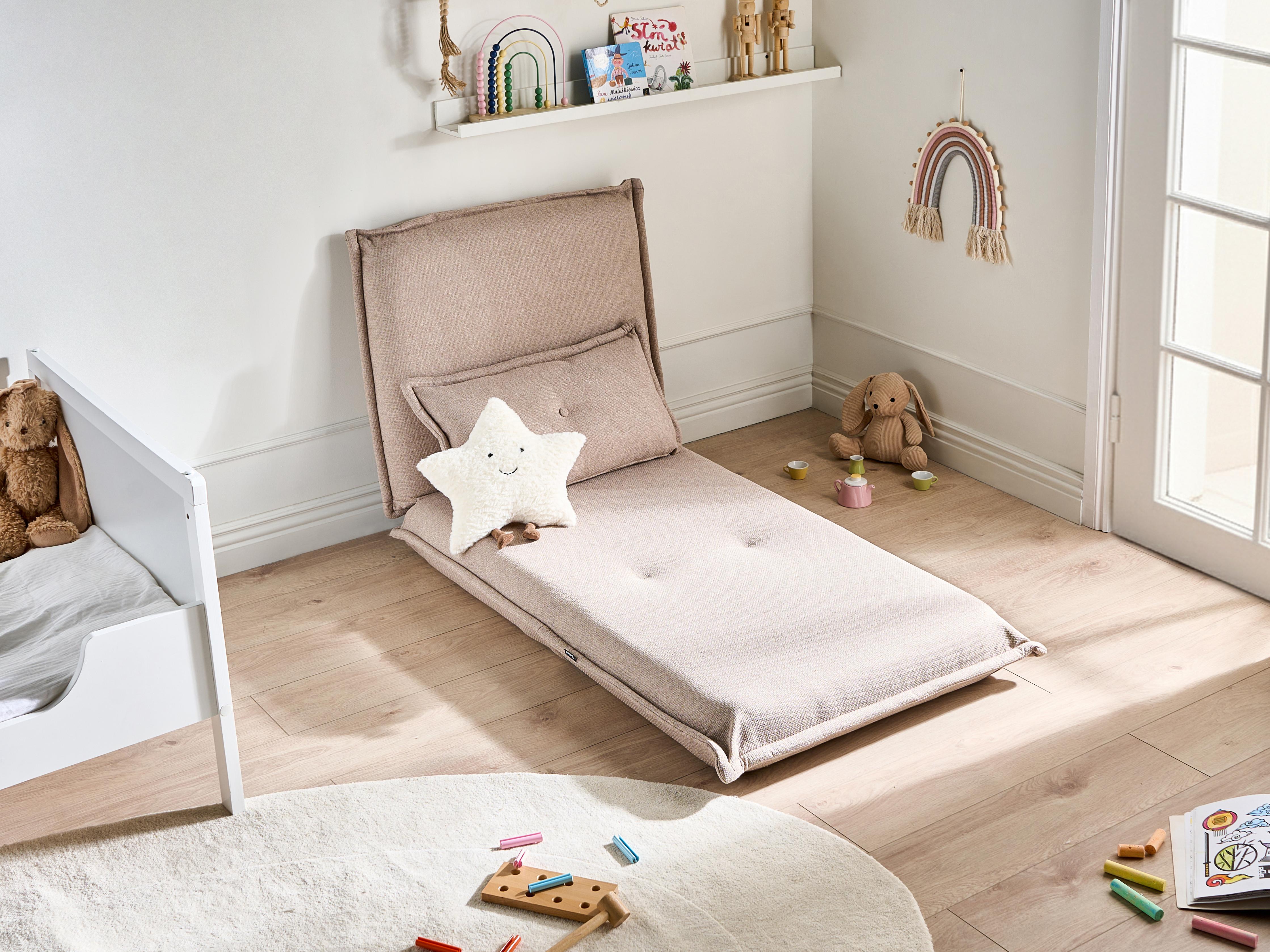 Eenpersoons slaapbank DELLEN Stof Beige