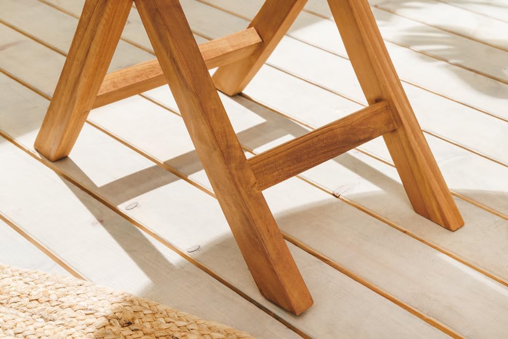 Riess Ambiente Massiver Gartentisch Empire Teak 70cm Teakholz rund klappbar Outdoortisch Garten Tisch