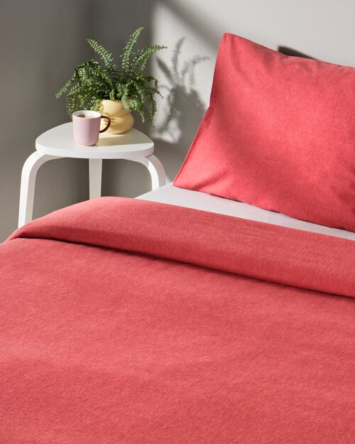 housse de couette flanelle 140 x 200/220 mélange rouille