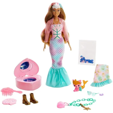 Barbie Color Reveal Puppe & Haustier, Fantasy Fashion Meerjungfrau