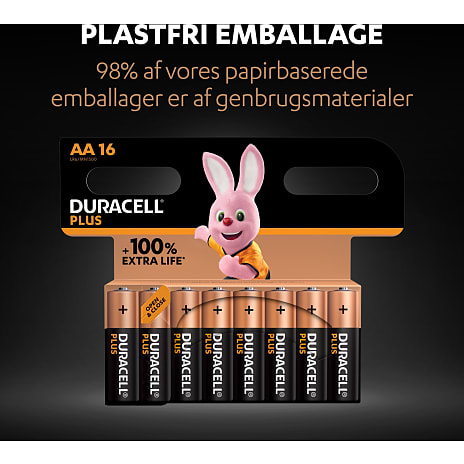 Duracell Plus AA batterier 16-pak