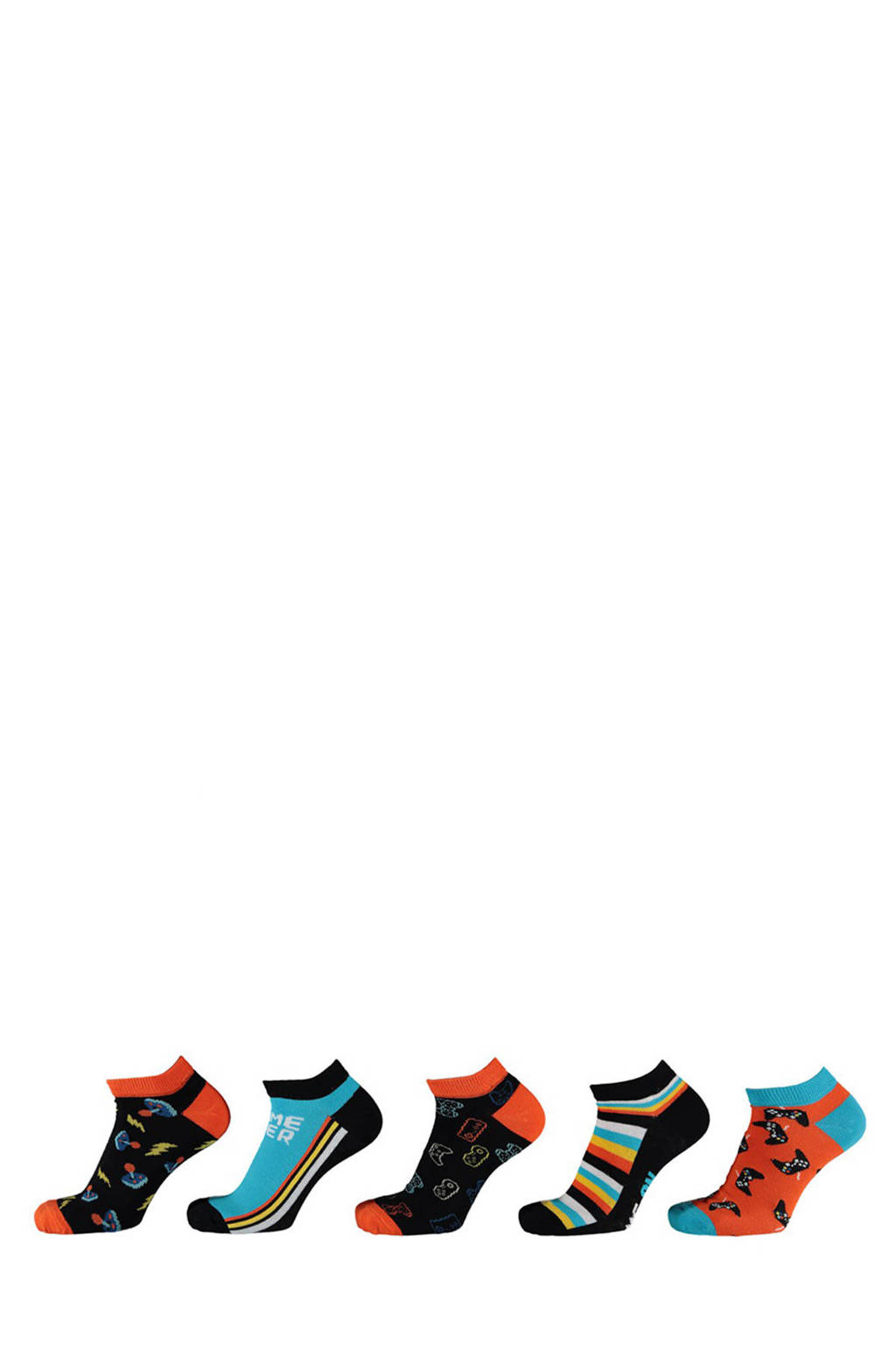 Apollo sneakersokken met all-over print - set van 10 multi