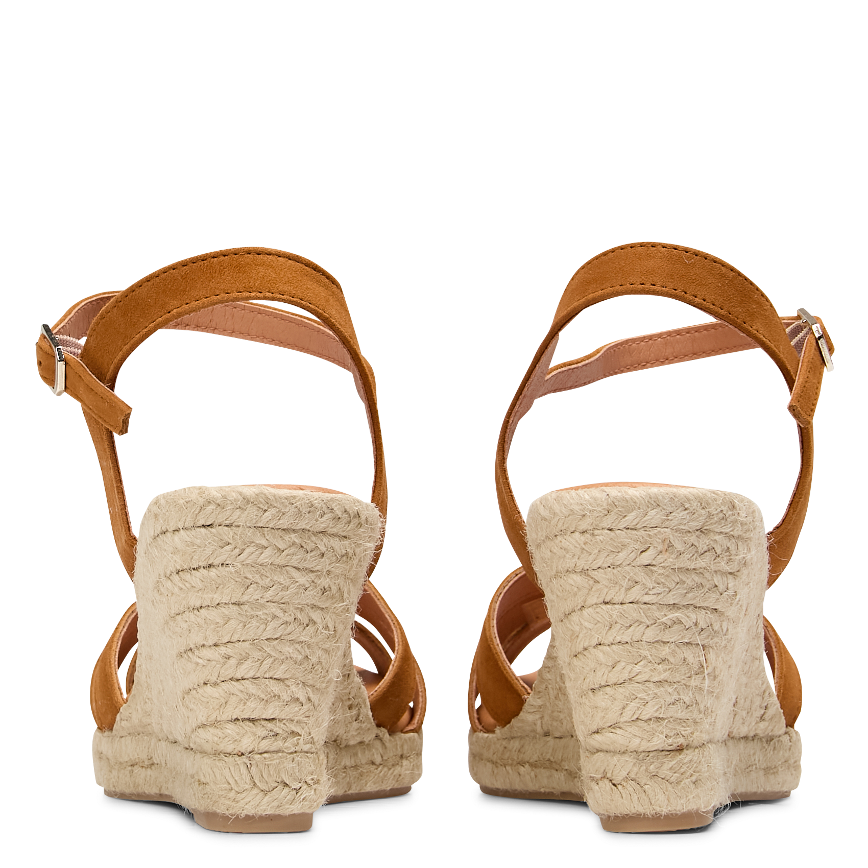 ELLARIA - Espadrilles à talon en cuir | Marron
