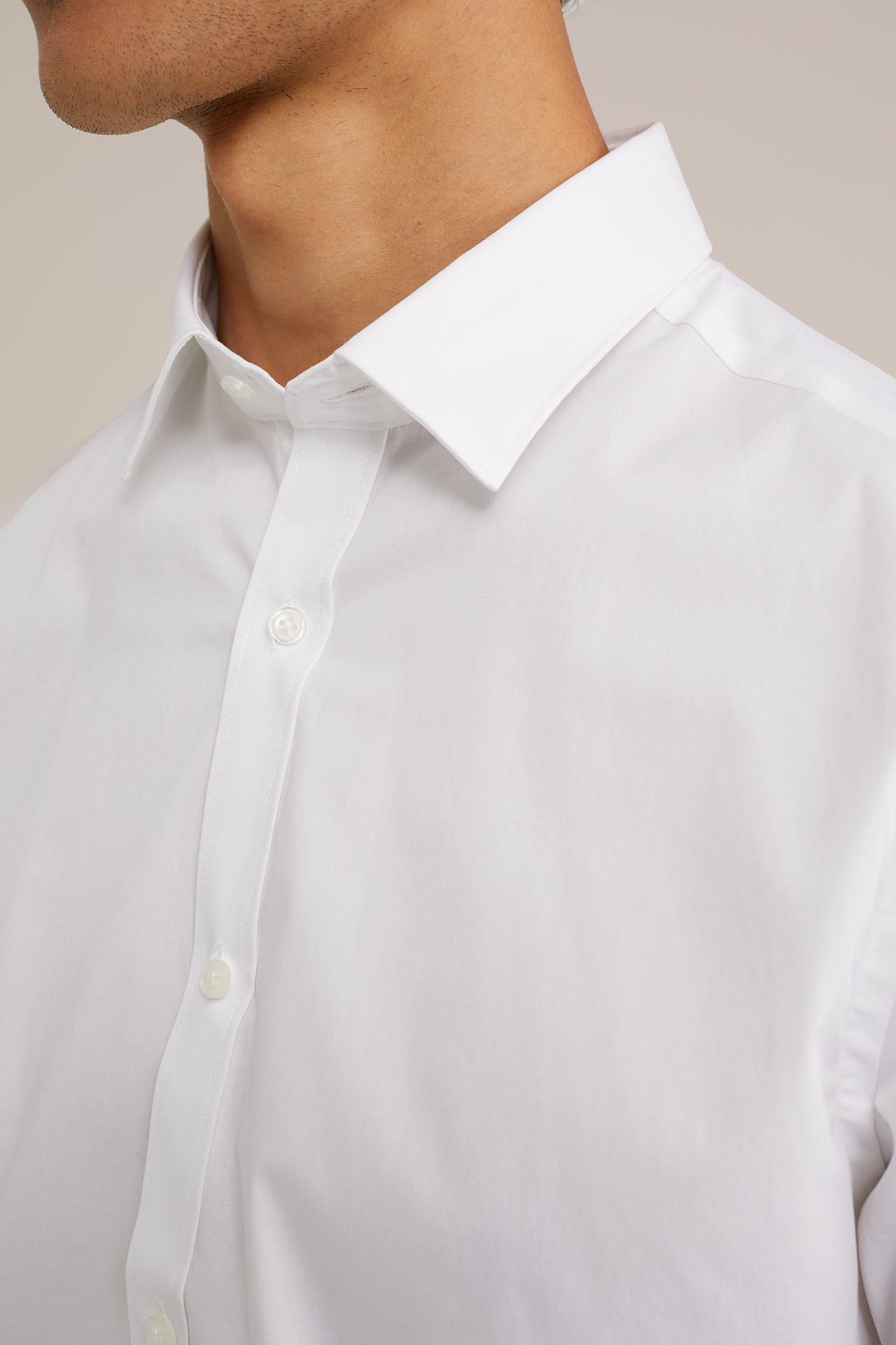 poplin overhemd met stretch WE Fashion Wit