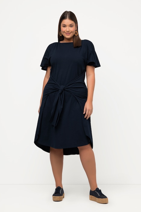 Midikleid, U-Boot-Ausschnitt, Halbarm, Biobaumwolle
