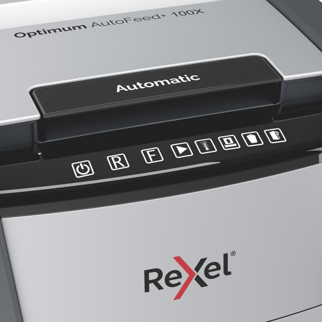 Rexel Optimum AutoFeed+ 100X tværskåret makulator