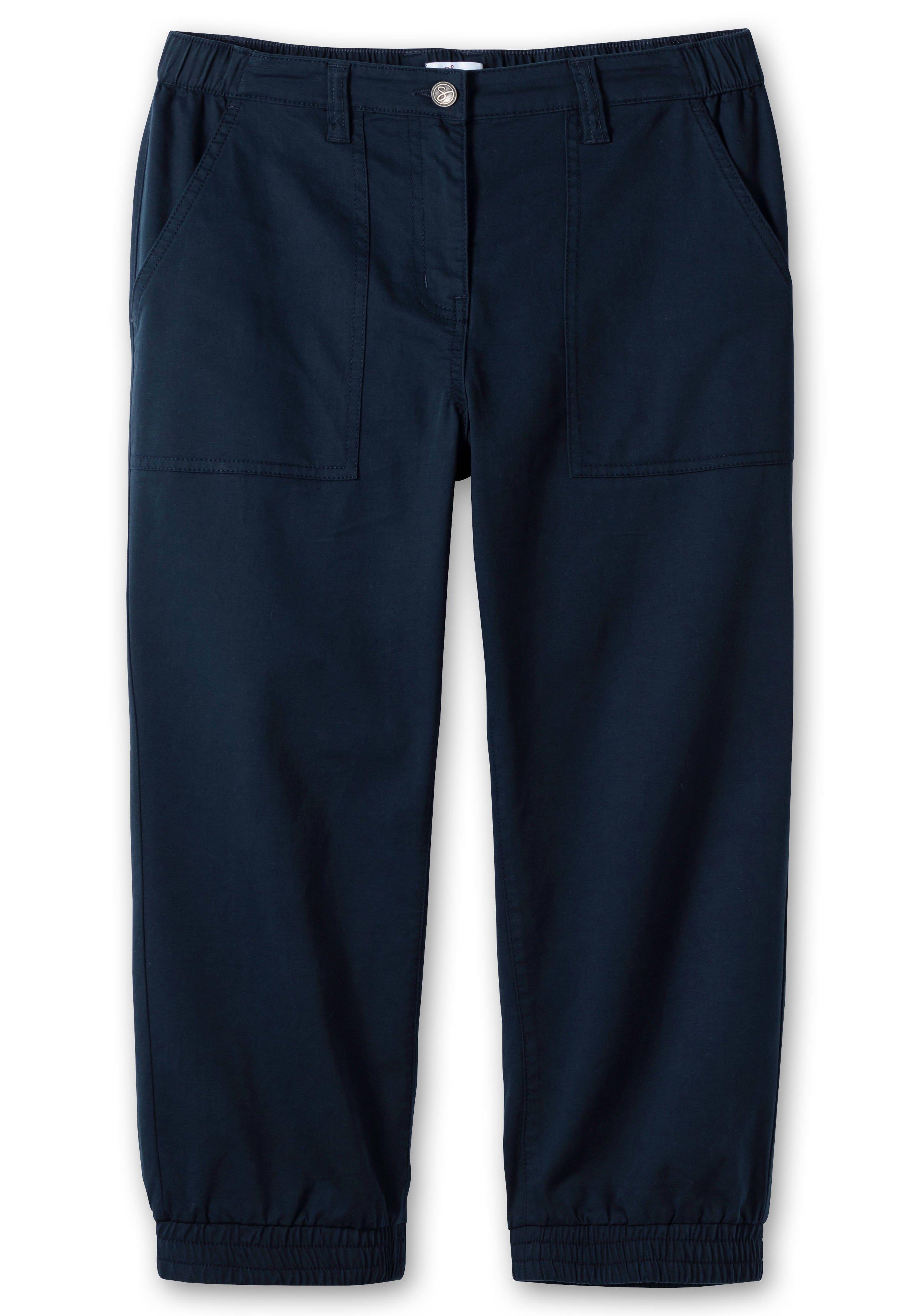 7/8-Cargohose mit Gummibund und elastischem Saum