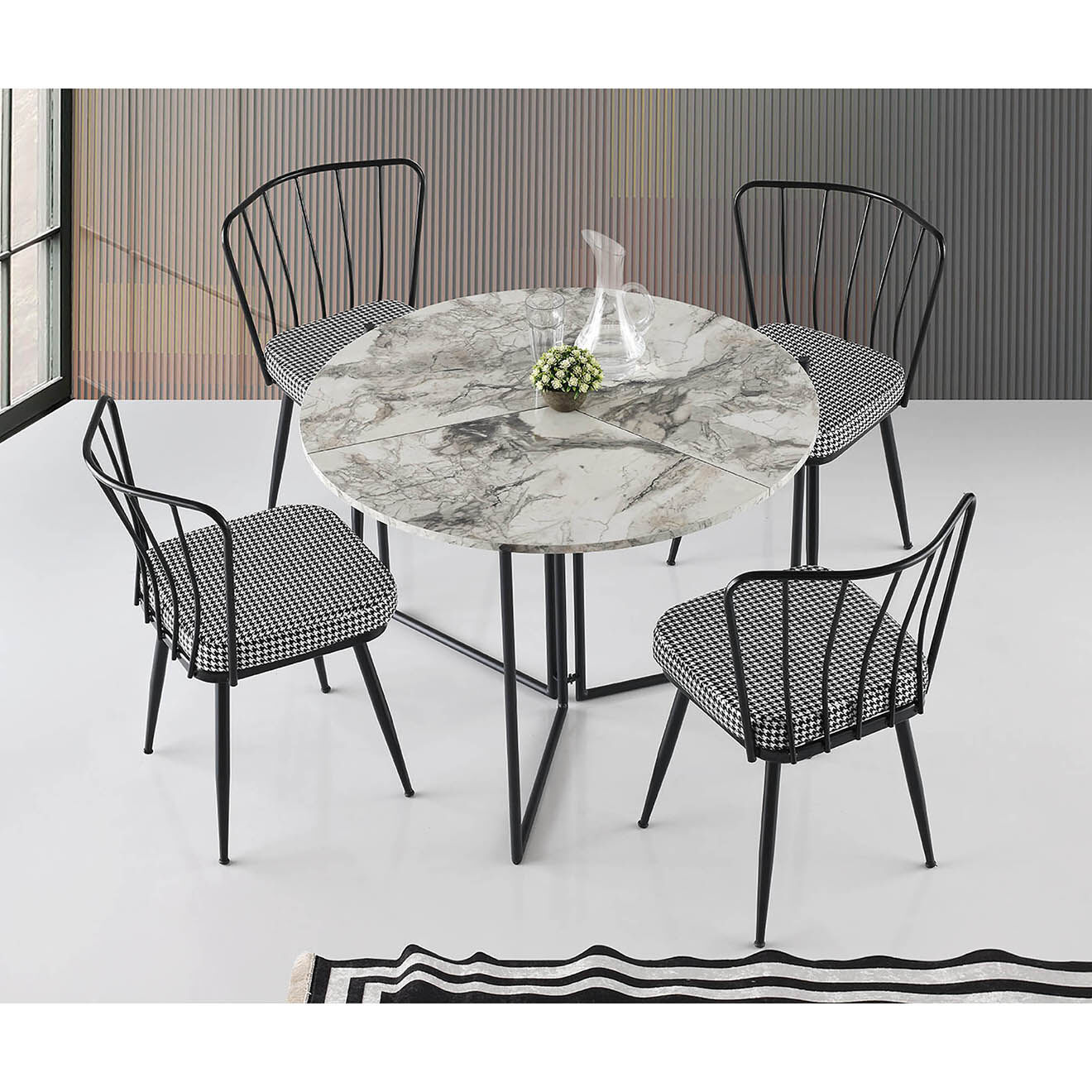 Homitis Table à manger Yaprak 1203 pin atlantique - 100x72x100 cm