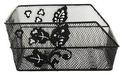 BASIL Panier À Vélo Cento Flower S 36 X 26 X 18 Cm - Noir