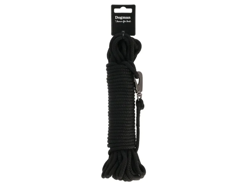 DOGMAN Flettet sporlin Iris Sort 15m 15m