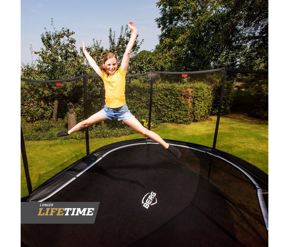 BERG - Grand Favorit 520 Trampolin + Comfort Sikkerhedsnet - Sort