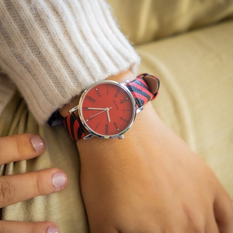 Montre Femme CHTIME bracelet Cuir Rouge