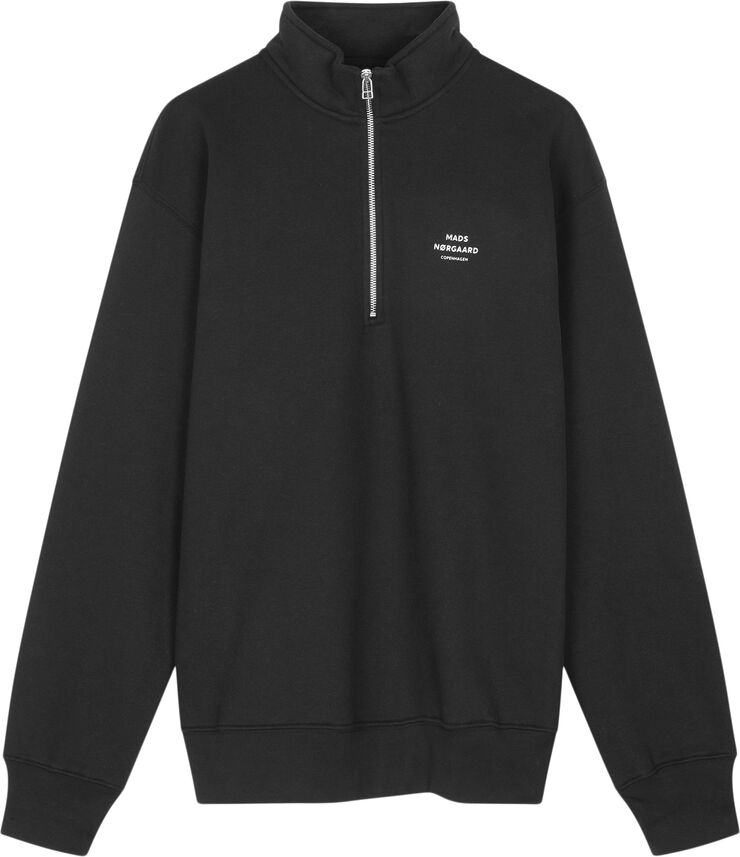 Mads Nørgaard - Copenhagen Standard Half Zip Logo Sweat Sort