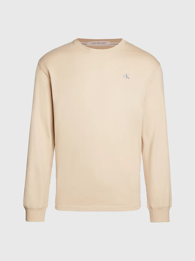 Camiseta de manga comprida com logotipo nas costas