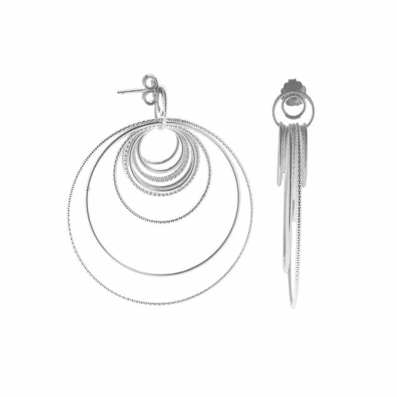 Boucles D'oreilles Argent Rhodié Diamanté Chiara