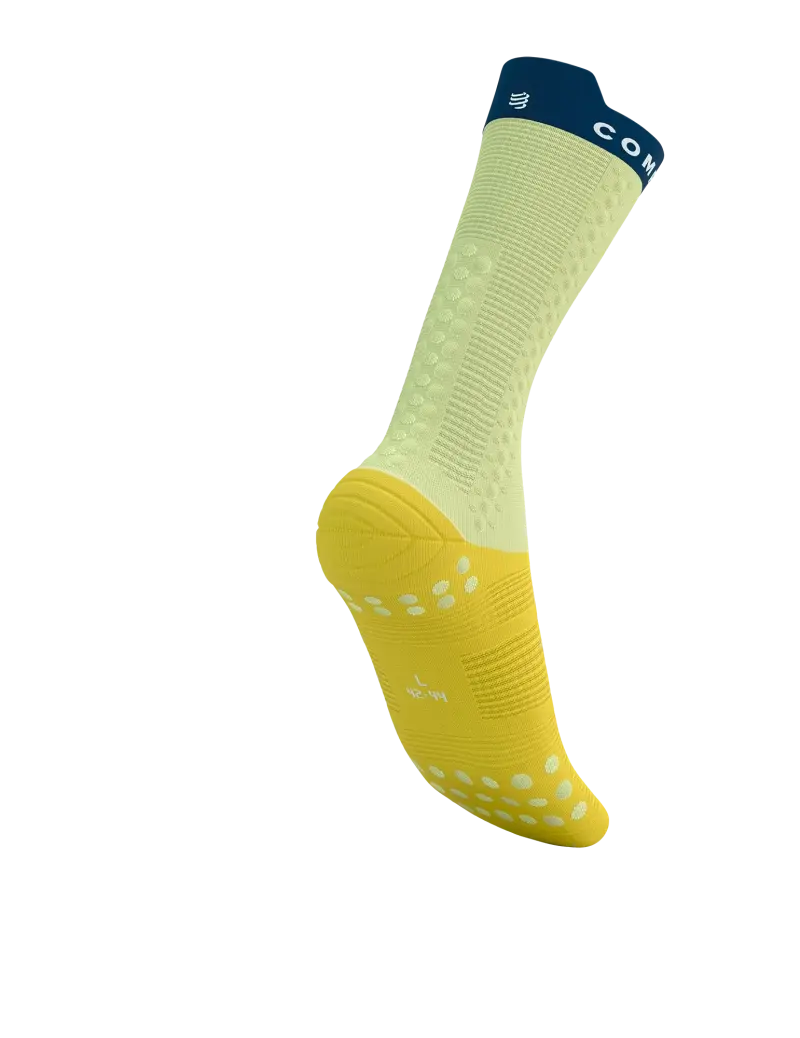 Compressport Pro Racing v4.0 Bike Compressiesokken Geel/Blauw