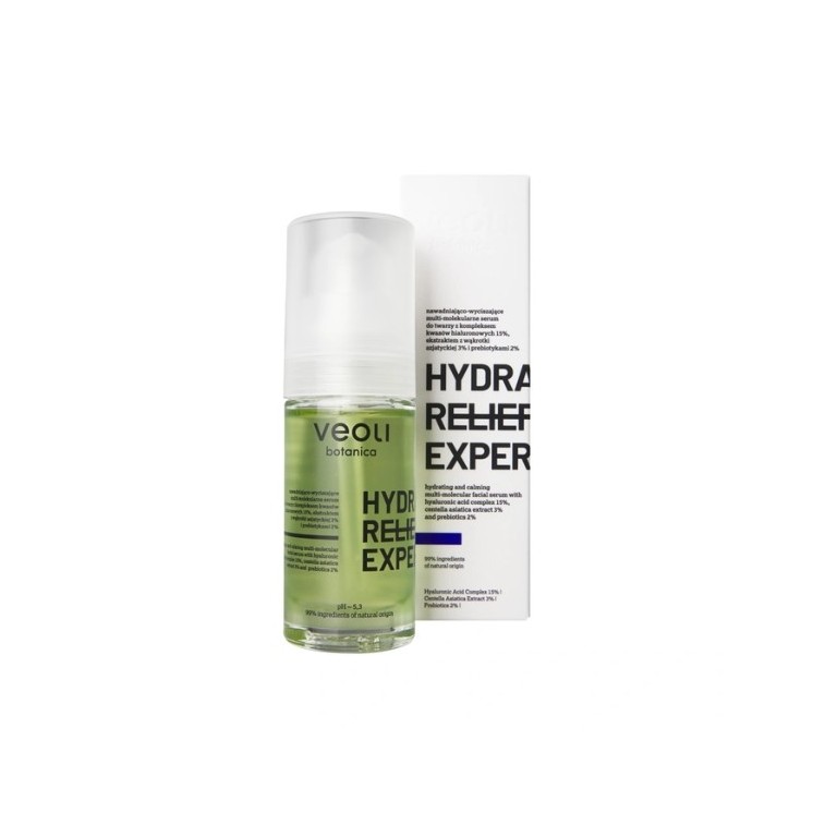 Veoli Botanica Hydra Relief Expert multimolekulares Gesichtsserum mit Hyaluronsäurekomplex 15% 30 ml