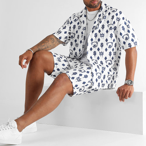 Ensemble Chemise Oversize Et Short Jogging Maison de Couture 0055 0058 Blanc