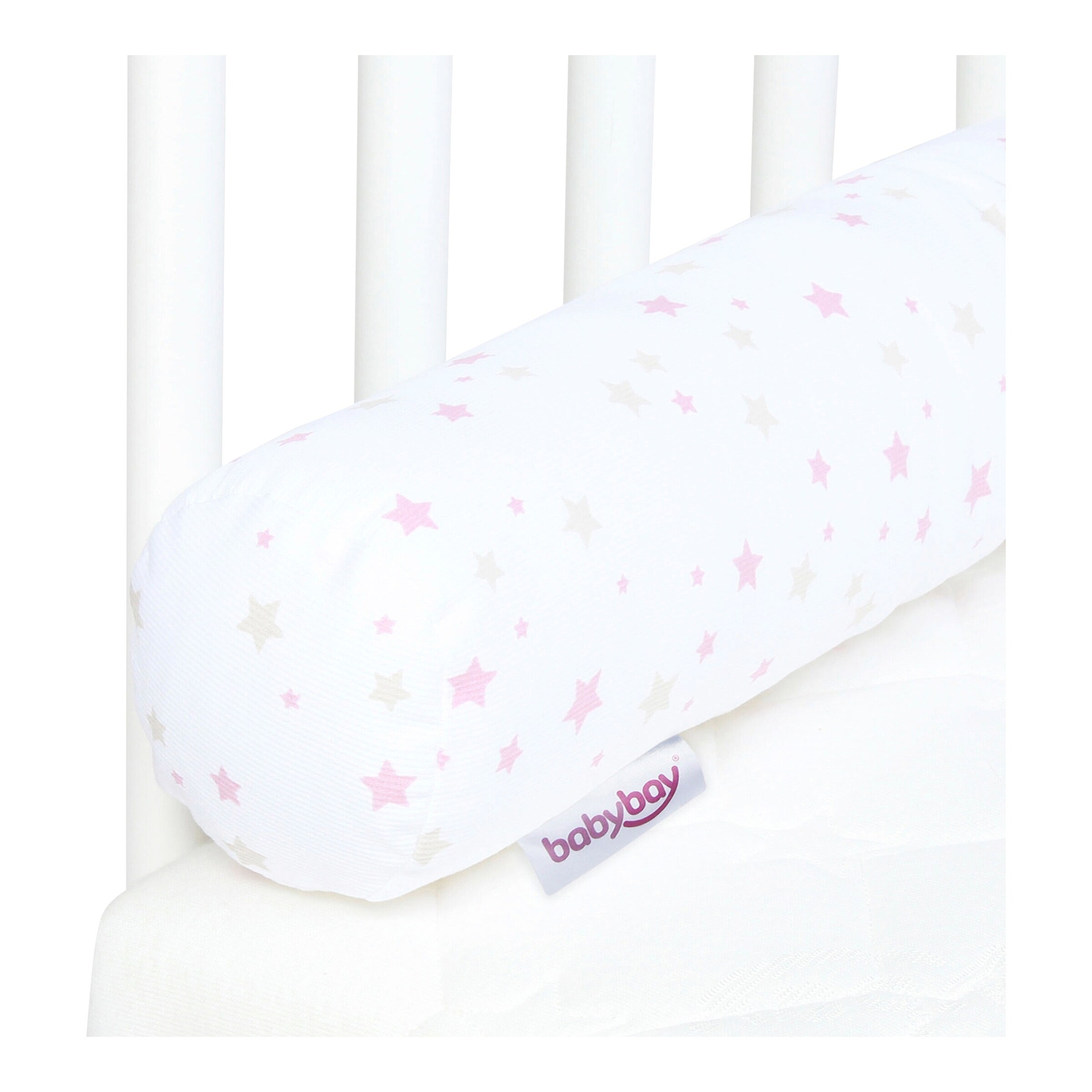 babybay® Nestchenschlange Piqué für alle Modelle weiß Sternemix sand/beere