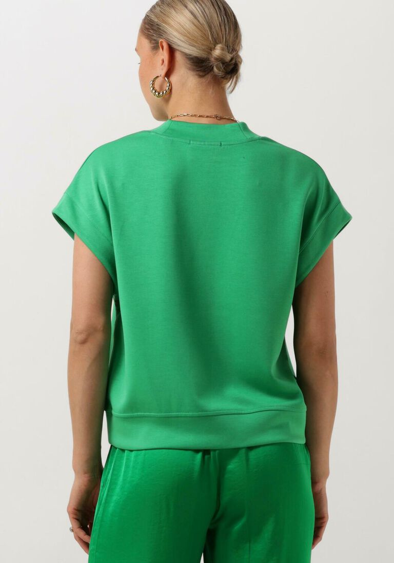 SCOTCH & SODA groene scotch & soda trui v-neck sleeveless modal sweatshirt