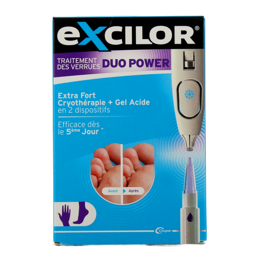 Solution 2 en 1 Traitement des verrues Duo Power Excilor