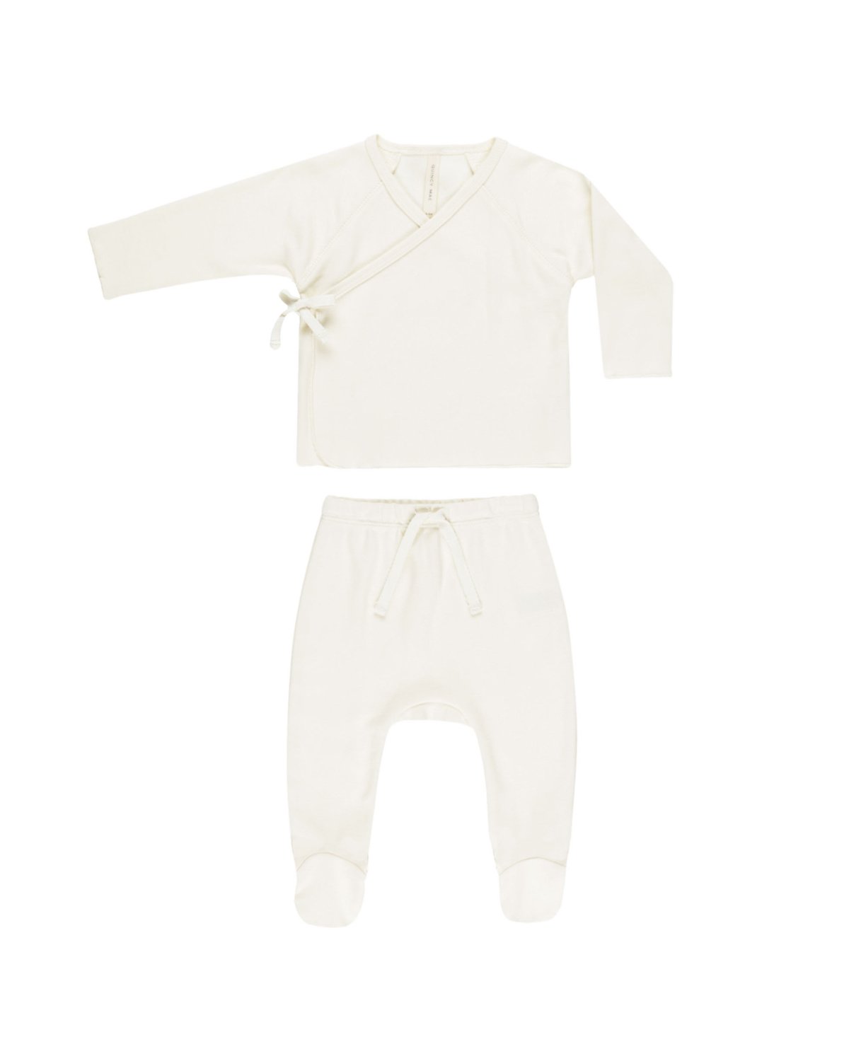 Hentesett Baby – Myk 100% Øko Bomull | Wrap top + Footed pant set