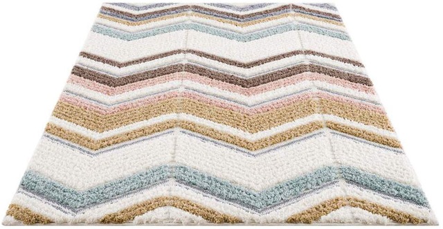 Carpet City Hochflor-Teppich »Focus 3009« rechteckig 20 mm Höhe Läufer, Boho, Hochtief-Muster/ 3D-Effekt, für Wohnzimmer, Schlafzimmer
