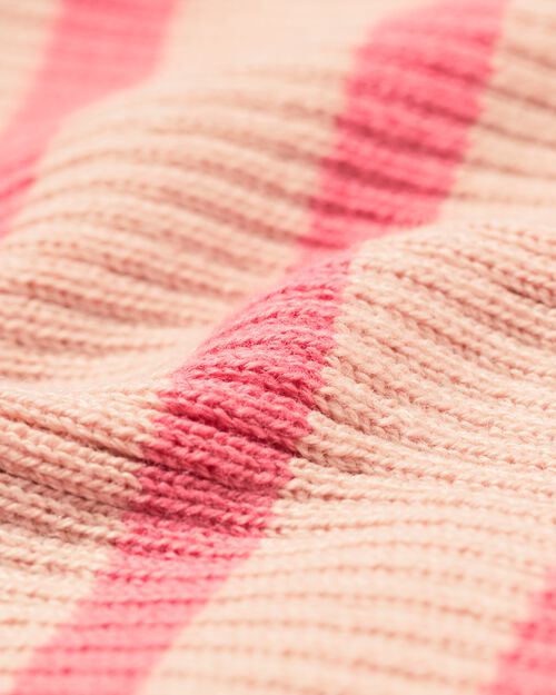 haut enfant en maille côtelée rayé rose